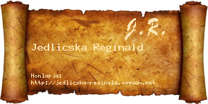 Jedlicska Reginald névjegykártya
